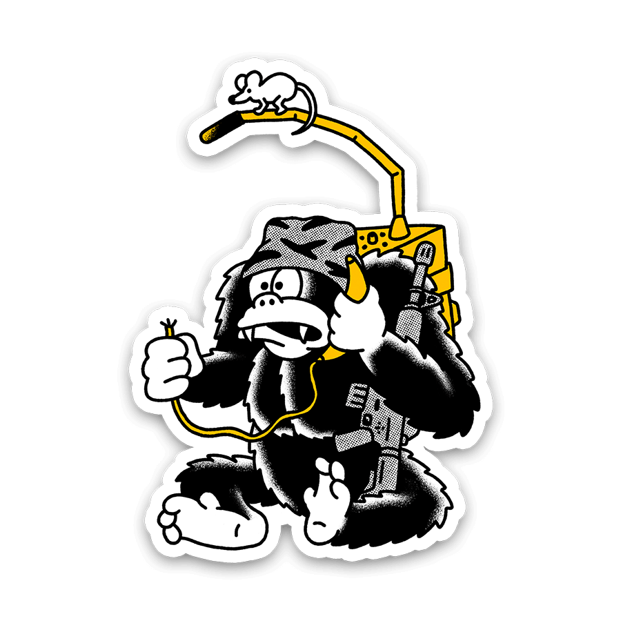 Banana Radioman Sticker