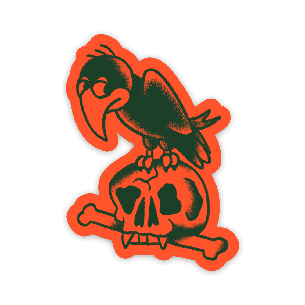 Sad Crow Sticker