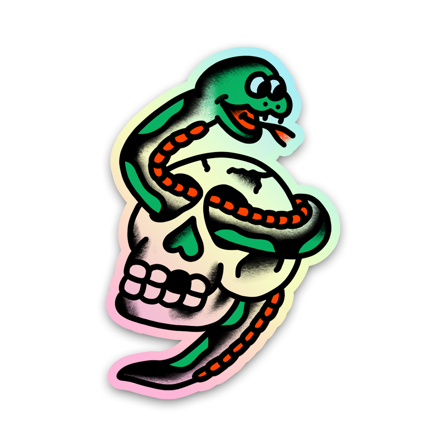Snake Skull Holographic Sticker